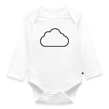 Cloud outline - Organic Longsleeve Baby Bodysuit - white - Front