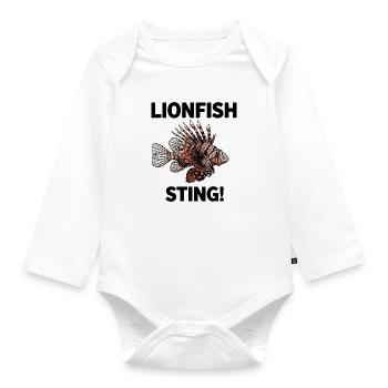 Lionfish Danger Sting Flying Lionfish Black - Organic Longsleeve Baby Bodysuit - white - Front