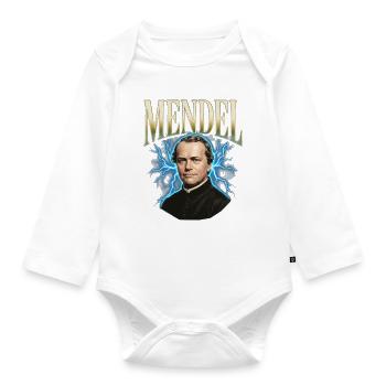 Gregor Mendel Donner - Baby Bio-Langarm-Body - Weiß - Vorne