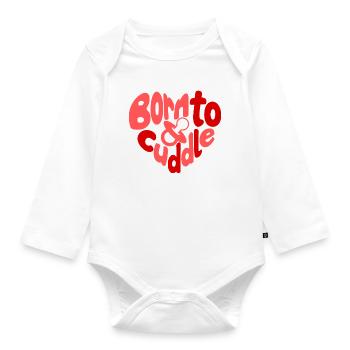 Né pour câliner - Geboren zum Kuscheln Herz - Body Bébé bio manches longues - blanc - Devant