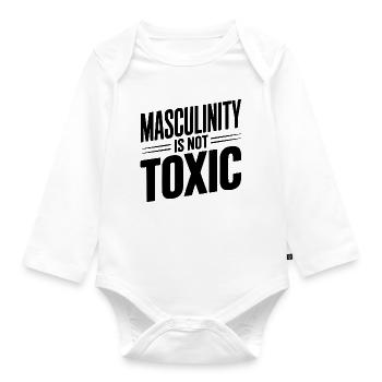 Masculinity Is Not Toxic - Organic Longsleeve Baby Bodysuit - white - Front
