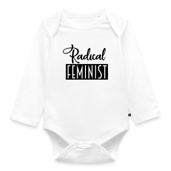 Radical Feminist - Organic Longsleeve Baby Bodysuit - white - Front