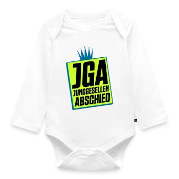 Junggesellenabschied JGA Neon Design - Baby Bio-Langarm-Body - Weiß - Vorne