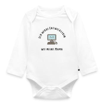 Mama programmiert – Babyartikel für kleine Hacker  - Baby Bio-Langarm-Body - Weiß - Vorne