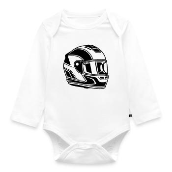 race helm - Baby bio-rompertje met lange mouwen - wit - Voor