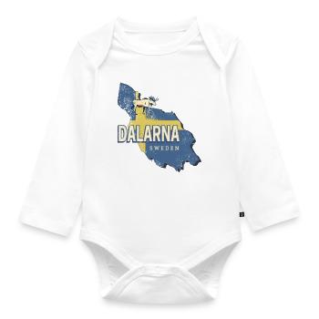 Dalarna Province in Sweden Vintage Souvenir - Organic Longsleeve Baby Bodysuit - white - Front
