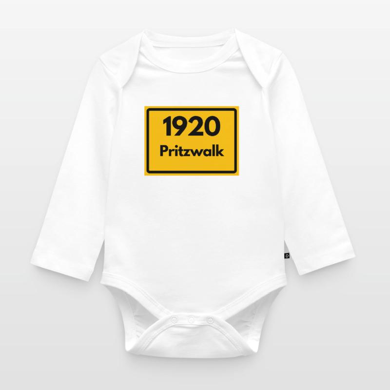 OLD POSTCODE POSTCODE RETRO 1920 PRITZWALK HEIMAT Organic Longsleeve Baby Bodysuit