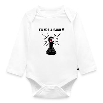 checkmate - Organic Longsleeve Baby Bodysuit - white - Front