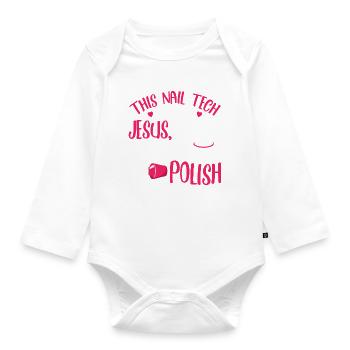 Nail Designer Nail Designer Cosmetics Nail Salon - Organic Longsleeve Baby Bodysuit - white - Front