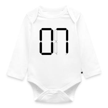 NUMMER 07 Null Sieben Geburtstag Geschenk Digital - Organic Longsleeve Baby Bodysuit - white - Front