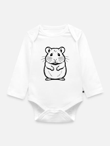 Hamster - Baby Bio-Langarm-Body - Weiß