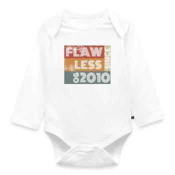 16th Birthday Flawless since 06/2010 - Organic Longsleeve Baby Bodysuit - white - Front