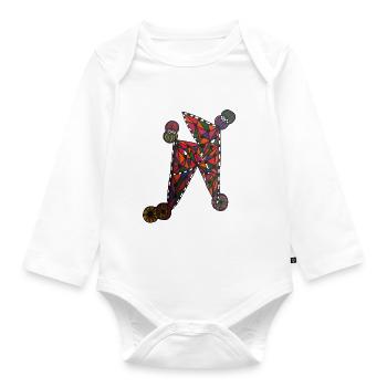 Motif N de couleur géométrique - Martina Eßer - Body Bébé bio manches longues - blanc - Devant