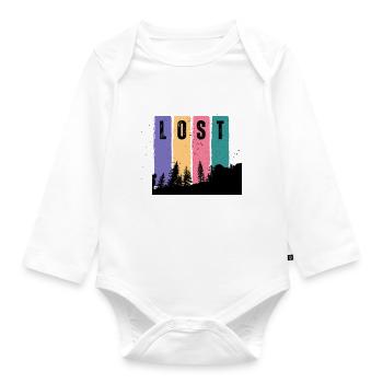 Lost In  Woods - Organic Longsleeve Baby Bodysuit - white - Front