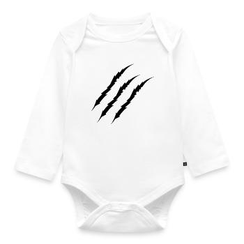 claw - Organic Longsleeve Baby Bodysuit - white - Front