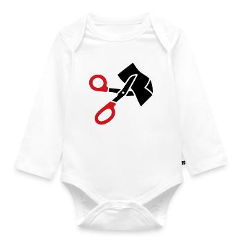 Clothing Scissors Rescue Scissors - Organic Longsleeve Baby Bodysuit - white - Front