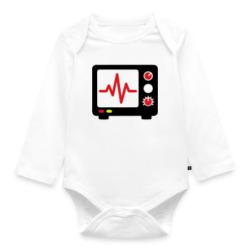 ECG Monitor Heartbeat Medicine - Organic Longsleeve Baby Bodysuit - white - Front