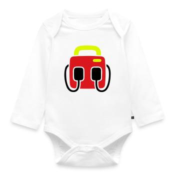 Defibrillator AED First Aid - Organic Longsleeve Baby Bodysuit - white - Front