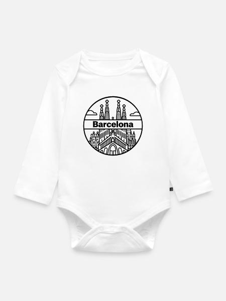 Barcelona - Baby Bio-Langarm-Body - Weiß