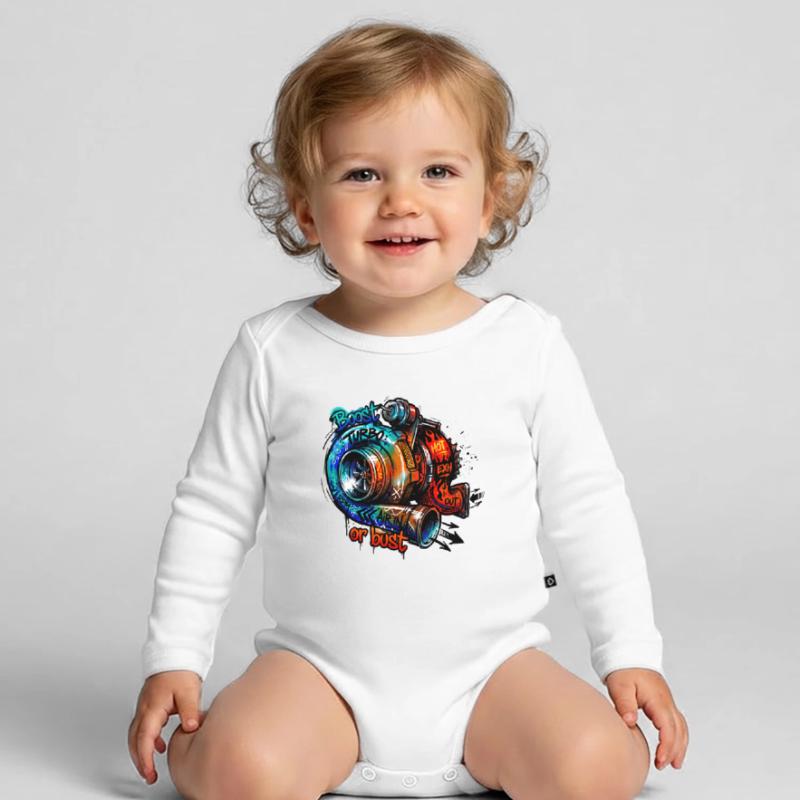 Turbo-Boost oder Bust Baby Bio-Langarm-Body