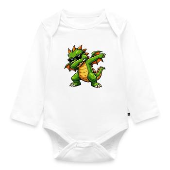 Mignon Dragon Dab - Body Bébé bio manches longues - blanc - Devant