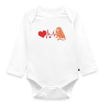 Tamarin Monkey Monkey Monkey Monkey Face - Organic Longsleeve Baby Bodysuit - white - Front