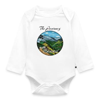 The journey is the reward - Organic Longsleeve Baby Bodysuit - white - Front