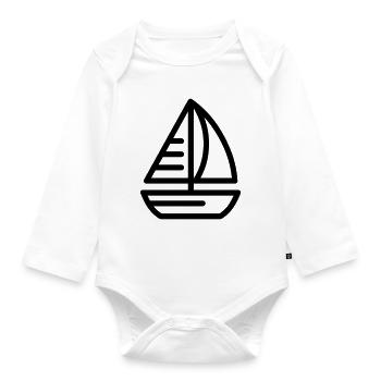 Boot - Baby Bio-Langarm-Body - Weiß - Vorne