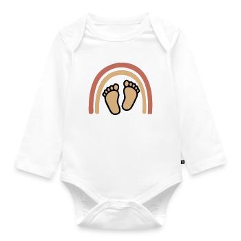 Baby Feet Rainbow Bohême - Body Bébé bio manches longues - blanc - Devant