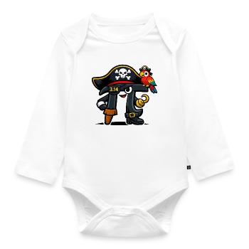 Pi-Raten Mathe Pi Day Pirat Design - Baby Bio-Langarm-Body - Weiß - Vorne
