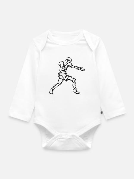 Boxen Grafik - Baby Bio-Langarm-Body - Weiß