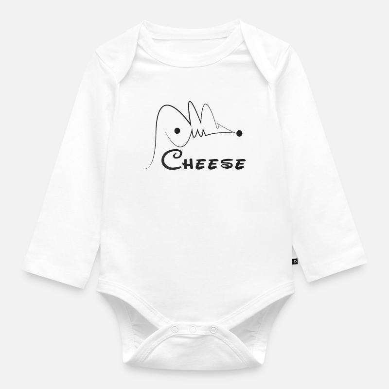 Hasan Mouse Calligraphy - Organic Longsleeve Baby Bodysuit - white