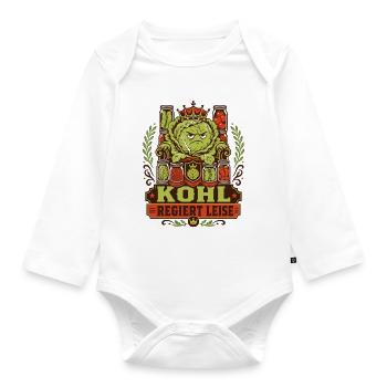 Kohl rules quietly - Organic Longsleeve Baby Bodysuit - white - Front