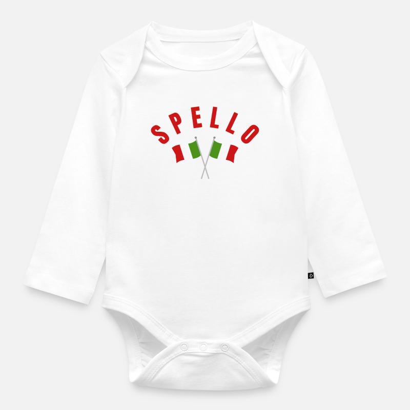 Drapeaux italiens de Spello - Body Bébé bio manches longues - blanc