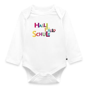 Hello Hello School - Organic Longsleeve Baby Bodysuit - white - Front