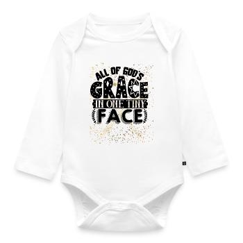 OneLine Gold Stars Glitter Effect - Organic Longsleeve Baby Bodysuit - white - Front