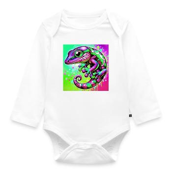 Gecko - Organic Longsleeve Baby Bodysuit - white - Front