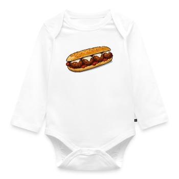Baguette grill - Organic Longsleeve Baby Bodysuit - white - Front