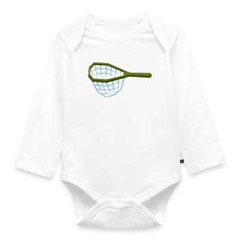 Landing Net Fishing Net Fishing - Organic Longsleeve Baby Bodysuit - white - Front