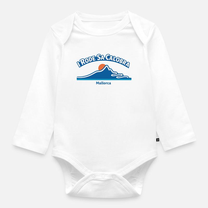 I Rode Sa Calobra Mallorca Cycling Elevation - Organic Longsleeve Baby Bodysuit - white
