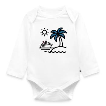 Cruise Island Palm Holidays - Organic Longsleeve Baby Bodysuit - white - Front