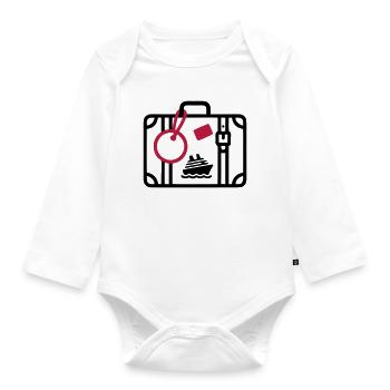 Suitcase Travel Cruise Vacation - Organic Longsleeve Baby Bodysuit - white - Front