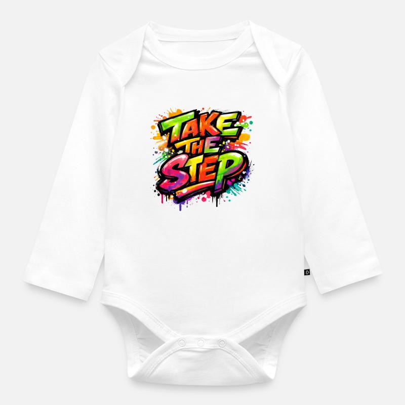 Take_the_Step - Baby Bio-Langarm-Body - Weiß