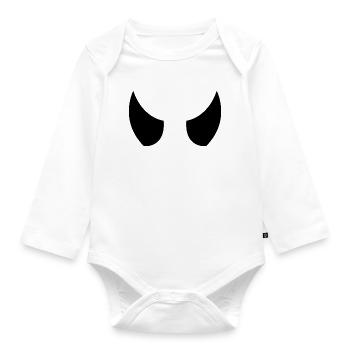 Teufelshörner - Baby Bio-Langarm-Body - Weiß - Vorne