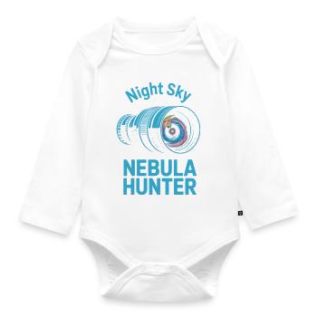 Night Sky Nebula Hunter - Organic Longsleeve Baby Bodysuit - white - Front