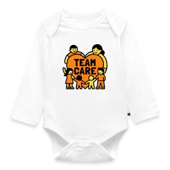 Team Care Heart Kita Coat of Arms - Organic Longsleeve Baby Bodysuit - white - Front