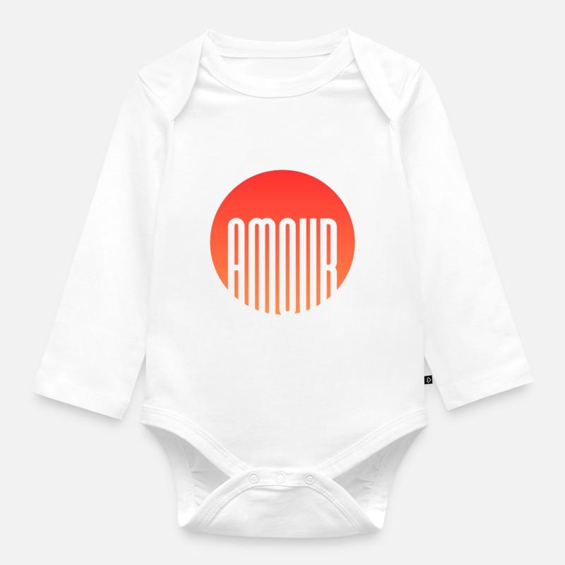 Amour  - Body Bébé bio manches longues - blanc