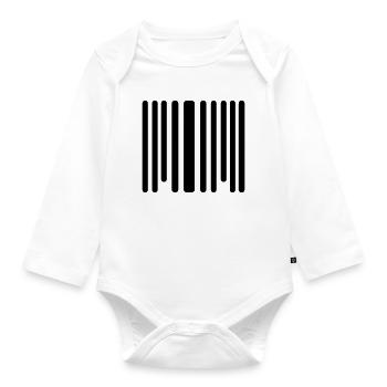 code barre - Body Bébé bio manches longues - blanc - Devant