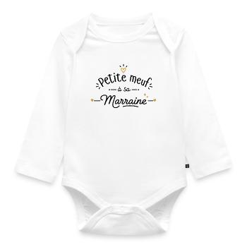 Petite meuf a sa marraine - Body Bébé bio manches longues - blanc - Devant