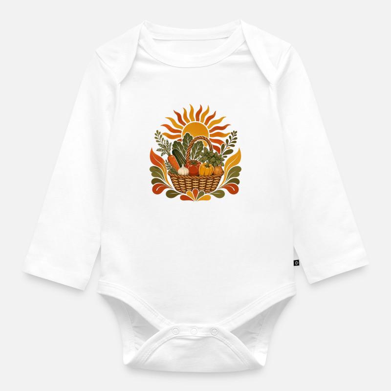 Sommerernte Korb - Baby Bio-Langarm-Body - Weiß